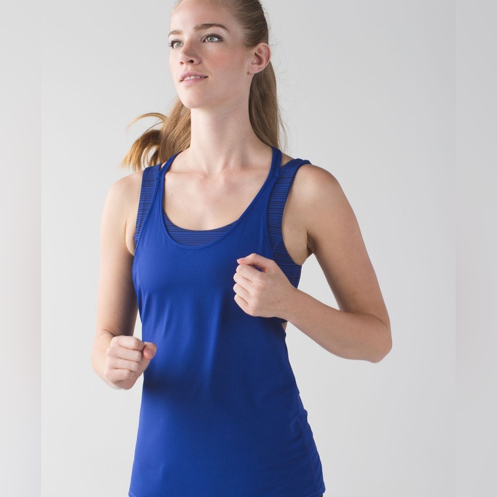Lululemon Women’s All Sport Support Tank Top Sapphire Blue Size 2